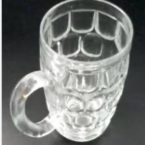 Vintage Kig Indonesia Clear Glass Beer Mug with Handle